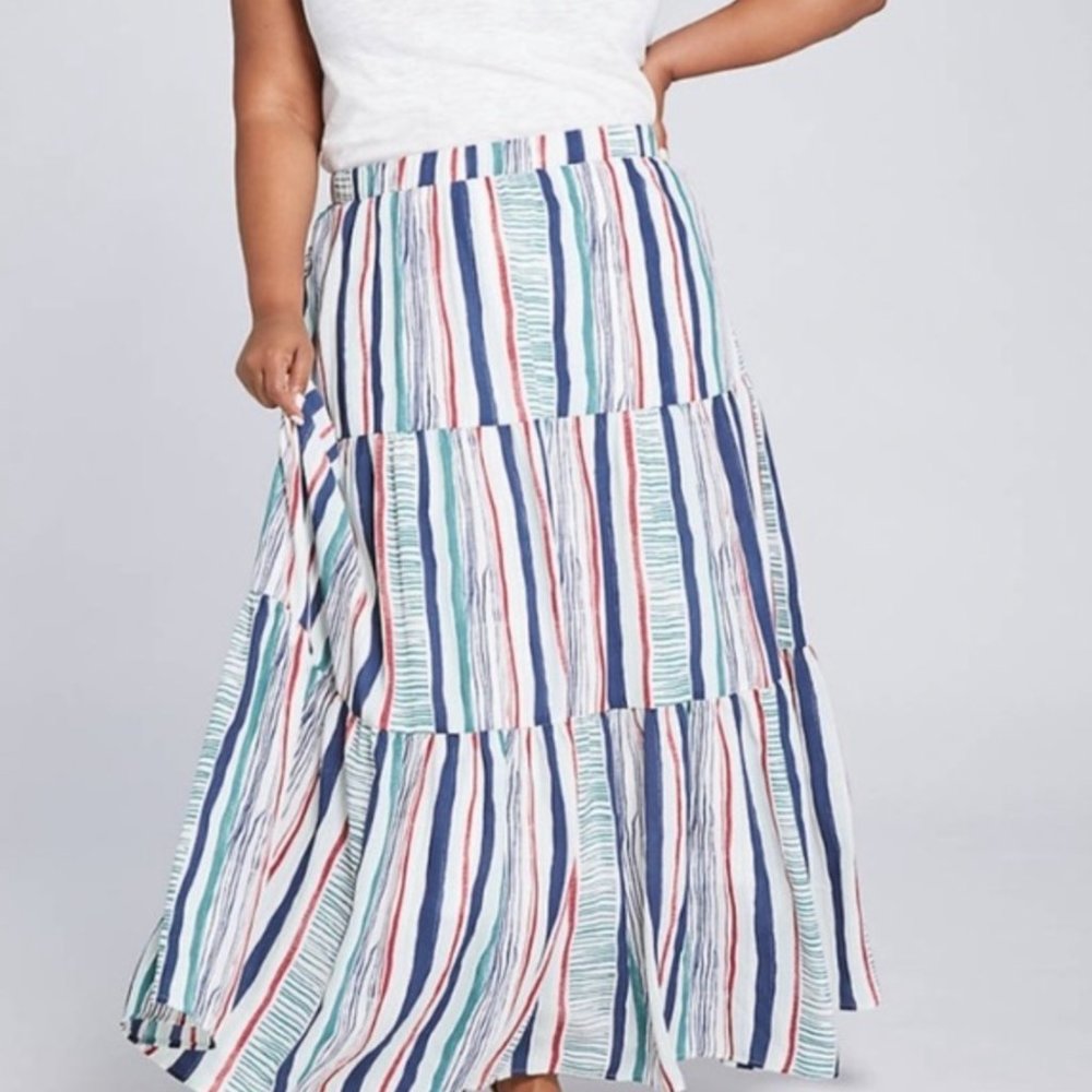 Lane Bryant Multi-Colored Striped Skirt, Size 18/20